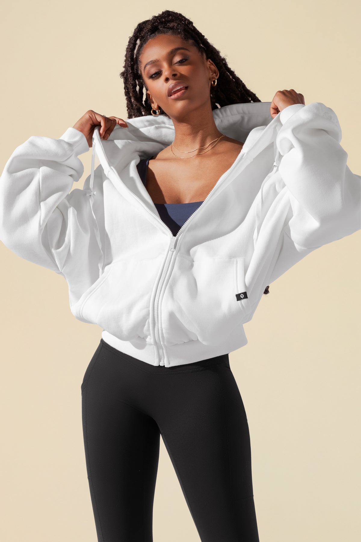 Zip Cloud Hoodie - White