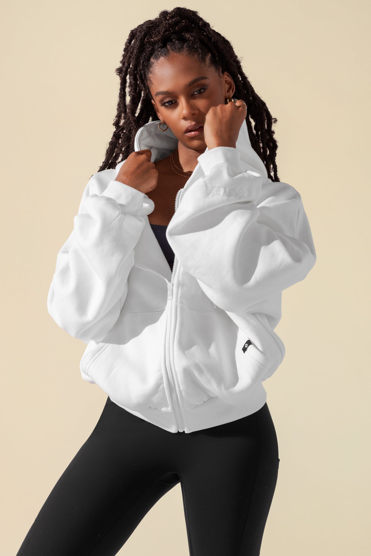 Zip Cloud Hoodie - White