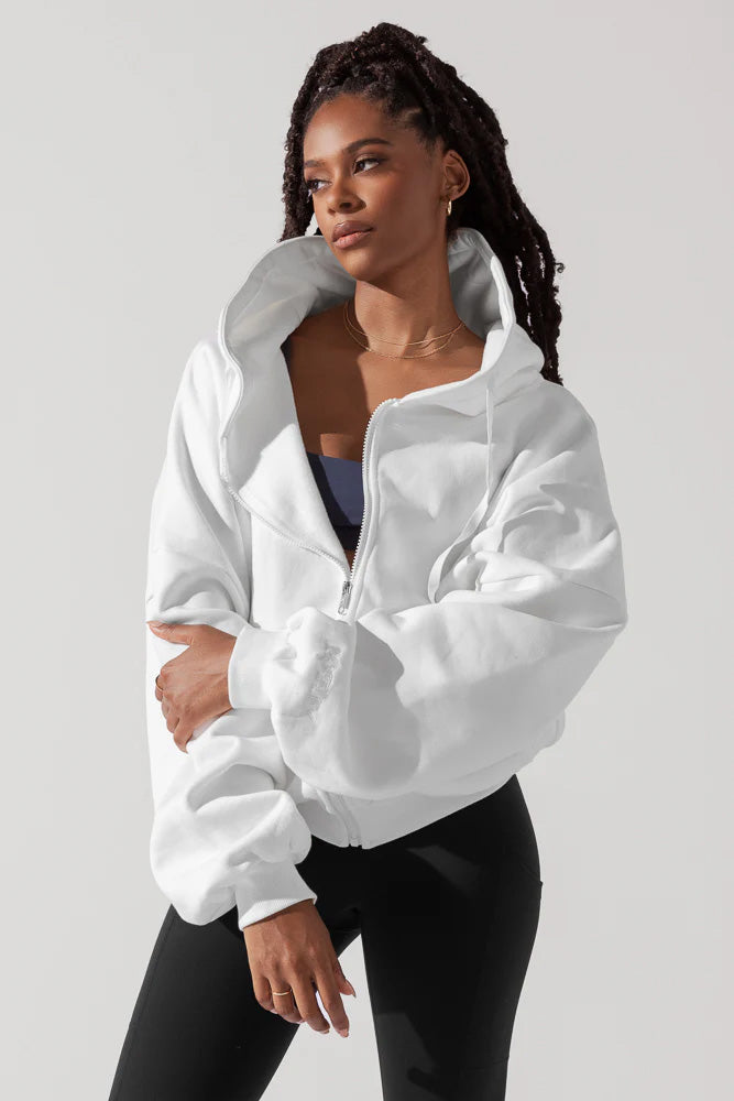 Zip Cloud Hoodie - White – POPFLEX®