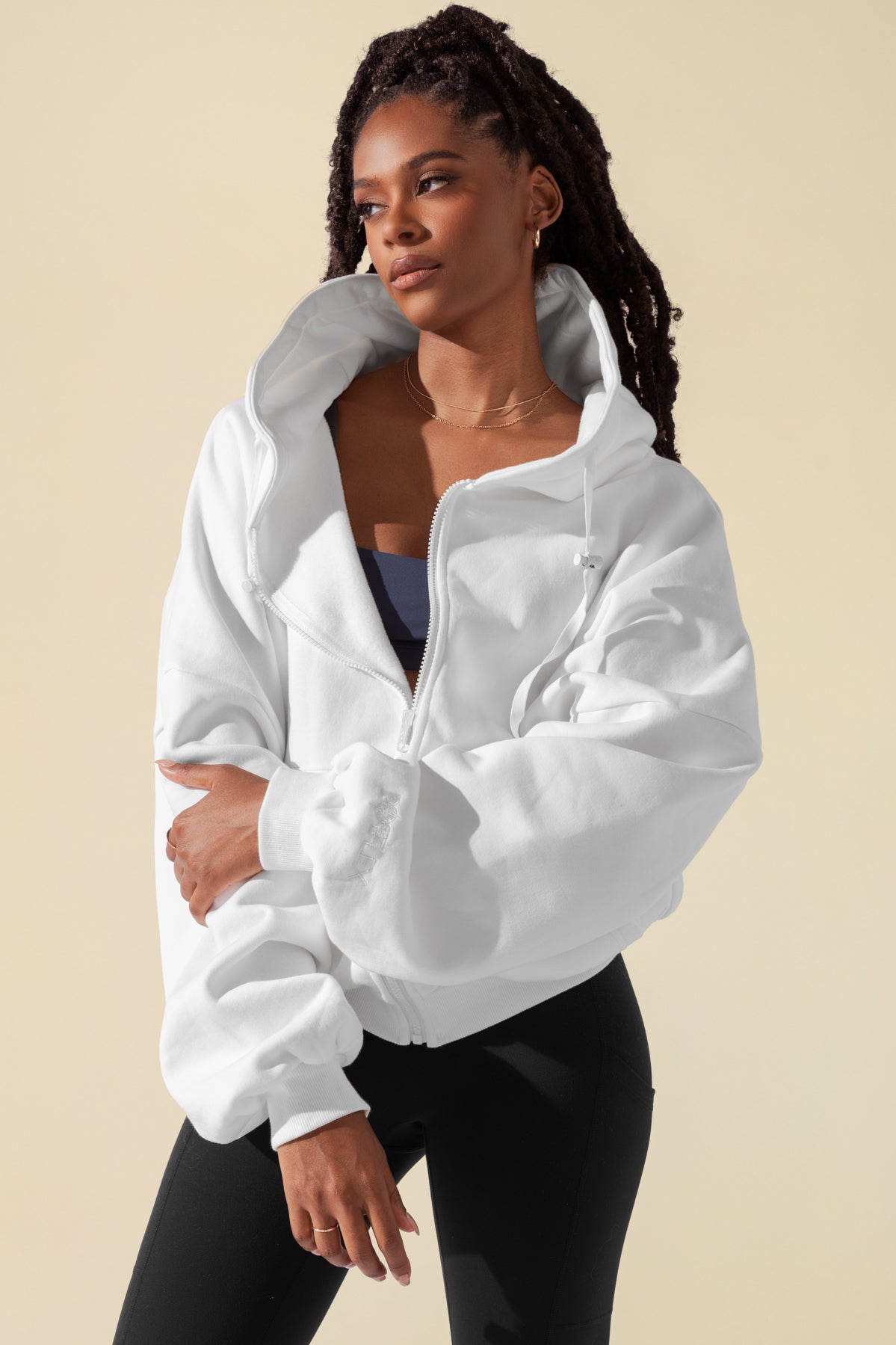 Zip Cloud Hoodie - White