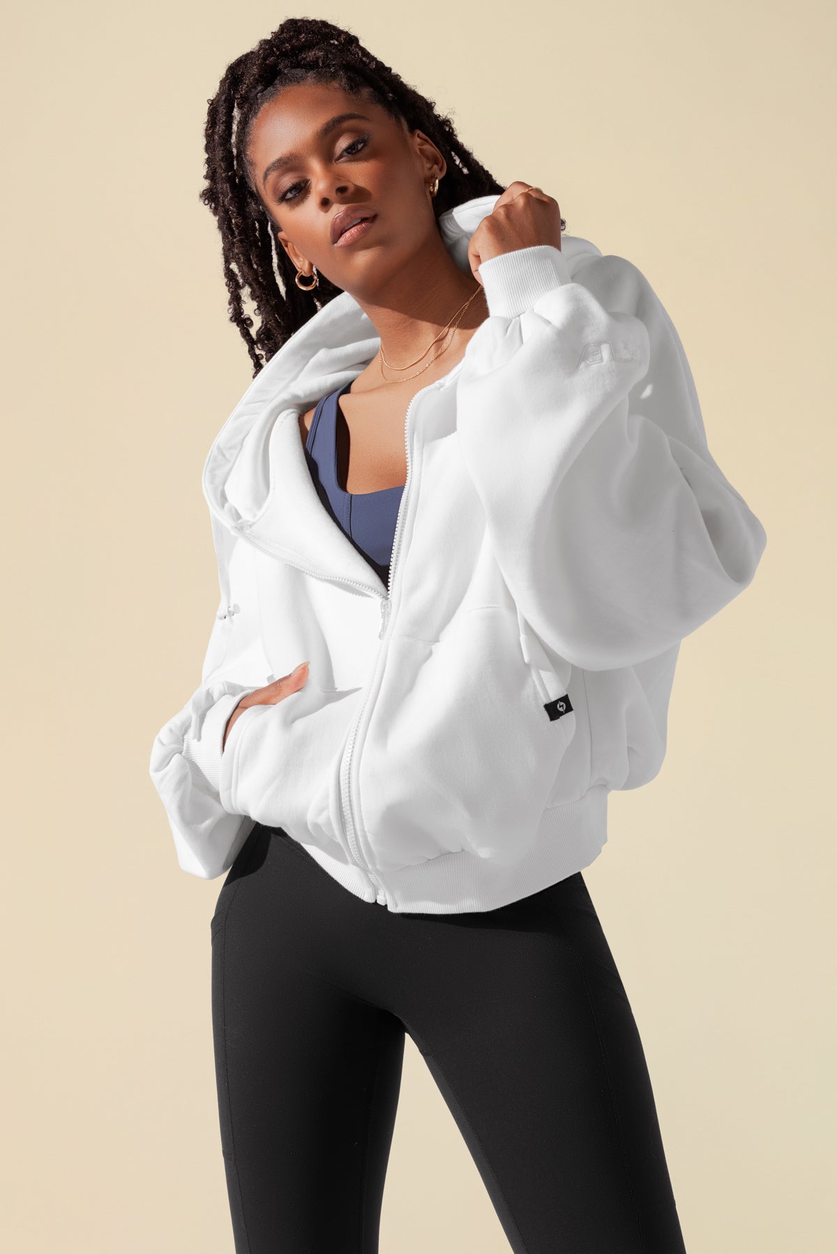 Zip Cloud Hoodie - White