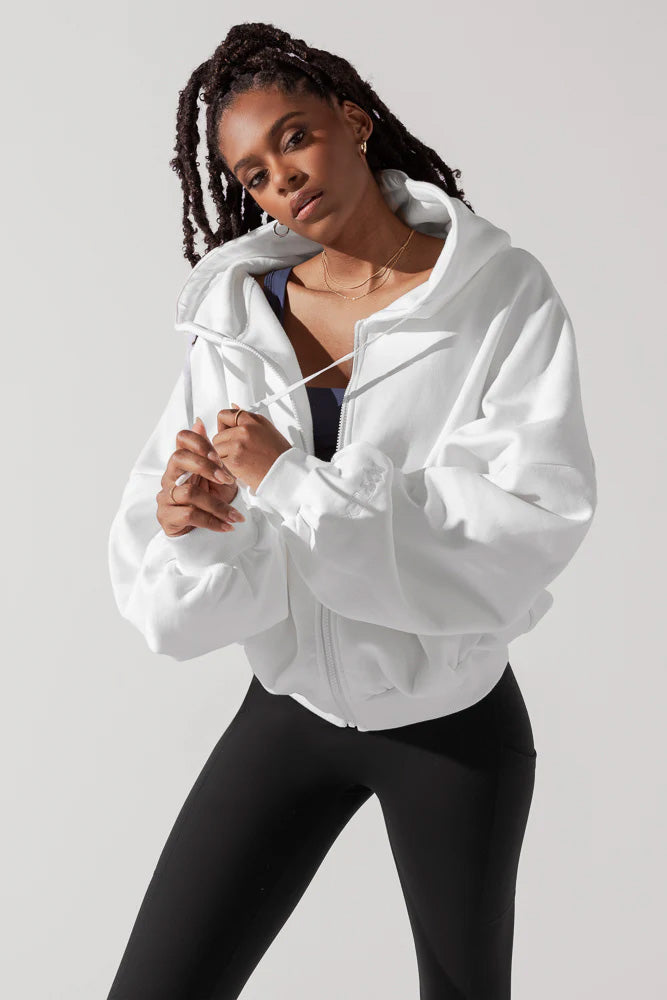 Zip Cloud Hoodie - White – POPFLEX®