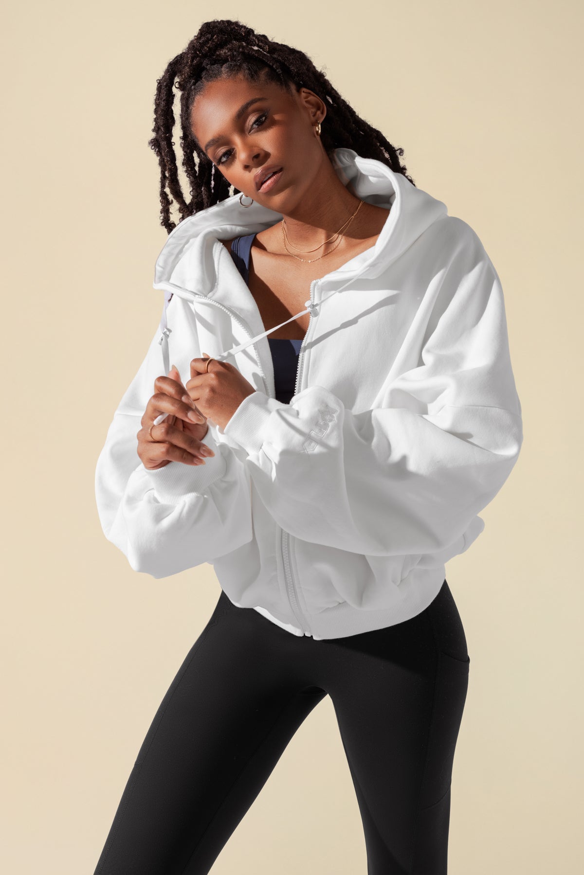 Zip Cloud Hoodie - White