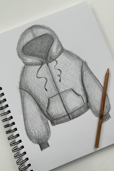 Original design sketch of the Zip Cloud Hoodie