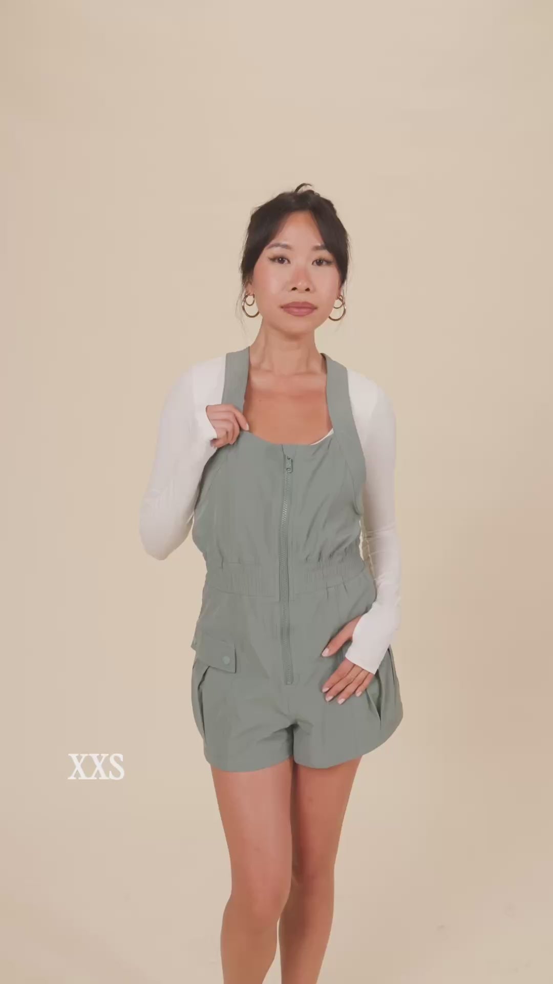 Take a Hike Shortalls - Fog Green – POPFLEX®