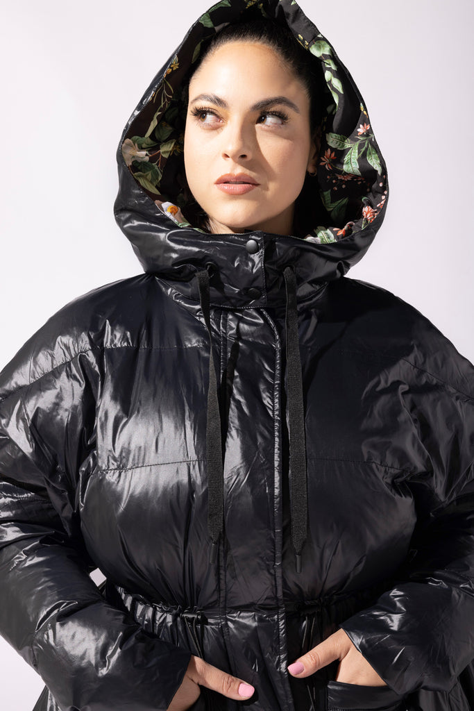 Crinkled Nylon Peplum Puffer Jacket - Women - Ready-to-Wear