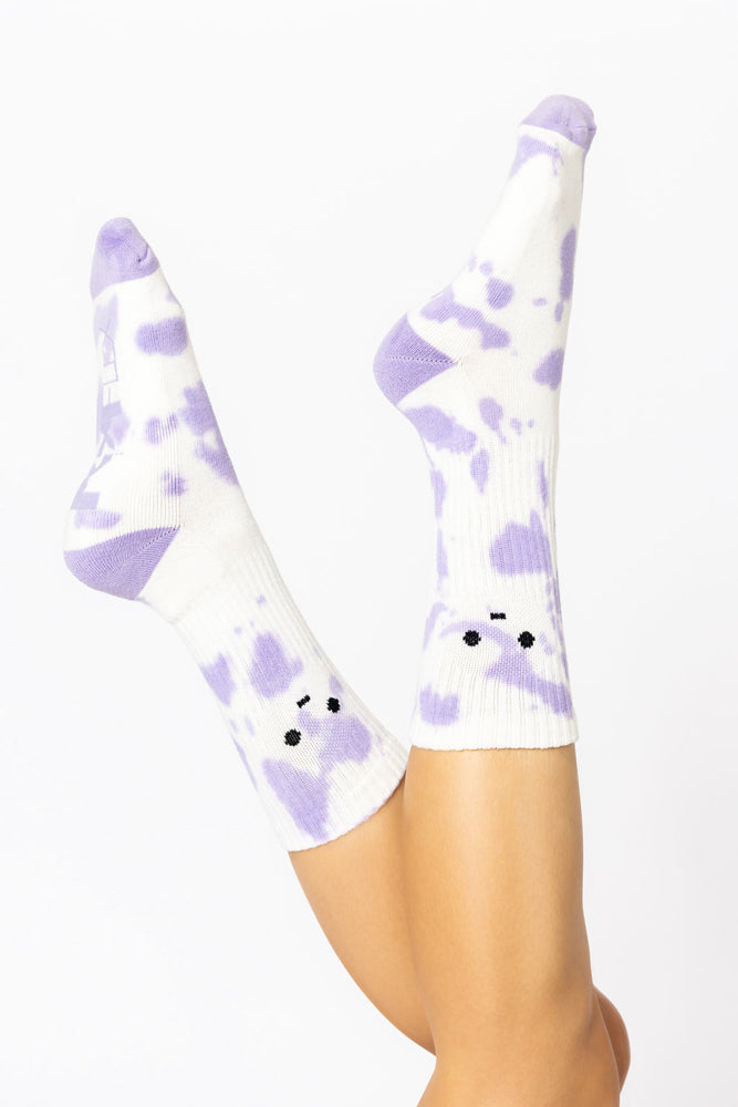 Meh Face Mid Calf Gym Socks Tie Dye