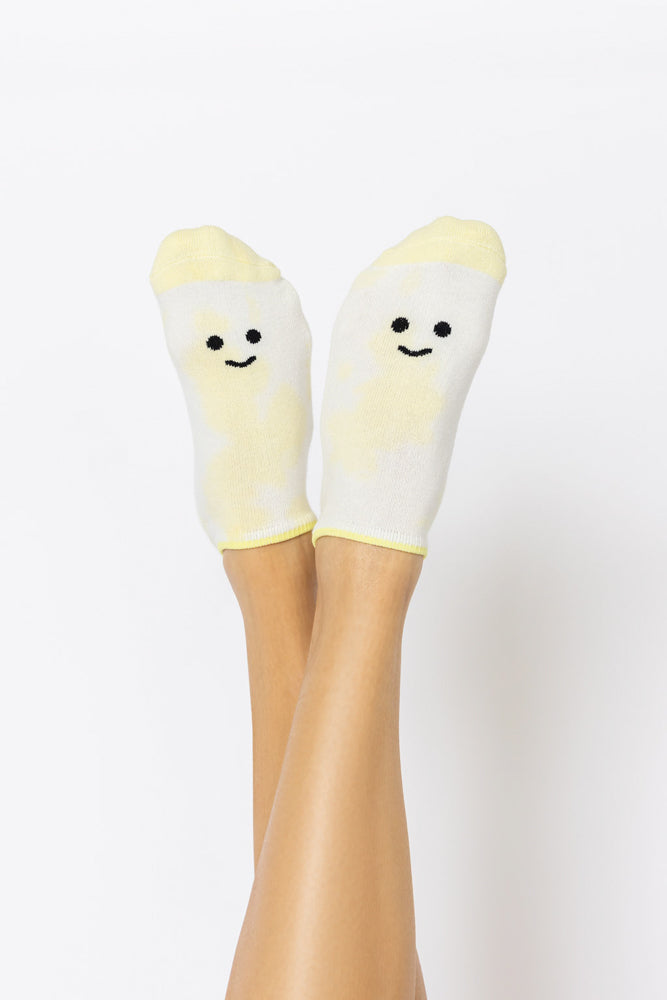 Happy Face Low Rise Socks Tie Dye