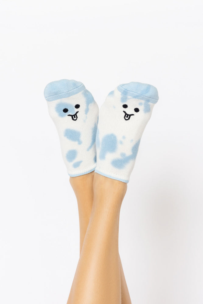 Silly Face Low Rise Socks Tie Dye