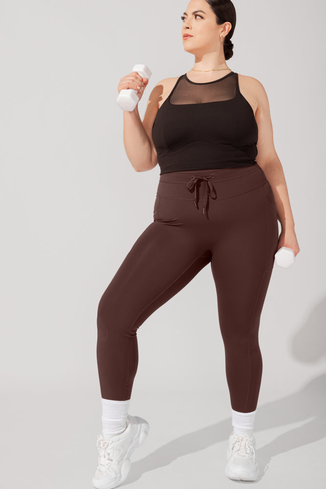 Cargo Leggings with Pockets (Pet Hair Resistant) - French Roast