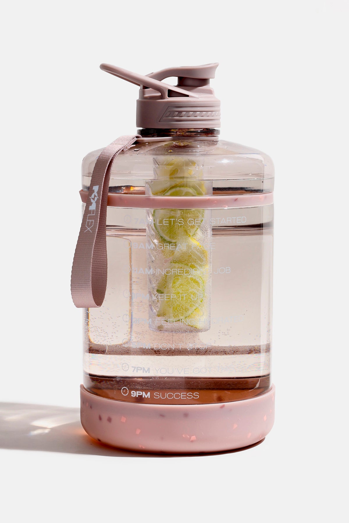 POPFLEX Ready Set Glow Gallon Timer Bottle with Fruit Infuser - Purple Terrazzo